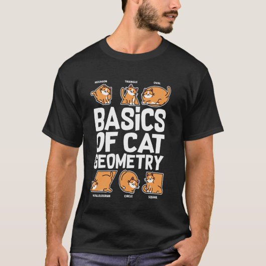 T-shirt Bases De La Géométrie Féline, Prof De Maths, Chat (Devant)