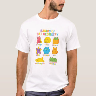T-shirt Bases drôles de la géométrie de chat Math Pun Kawa