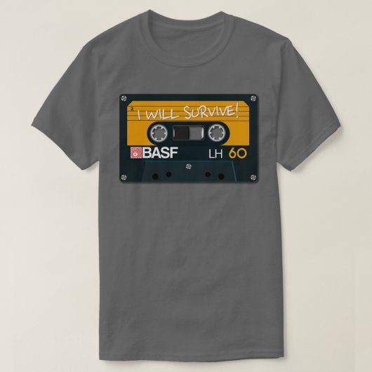 T-shirt BASF audio vintage Je vais survivre (Design devant)