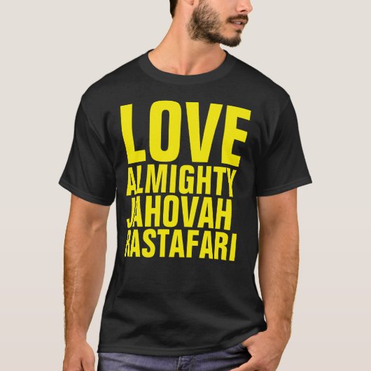 T-Shirt Basic Dark LOVE ALMIGHTY JAHOVAH (Devant)