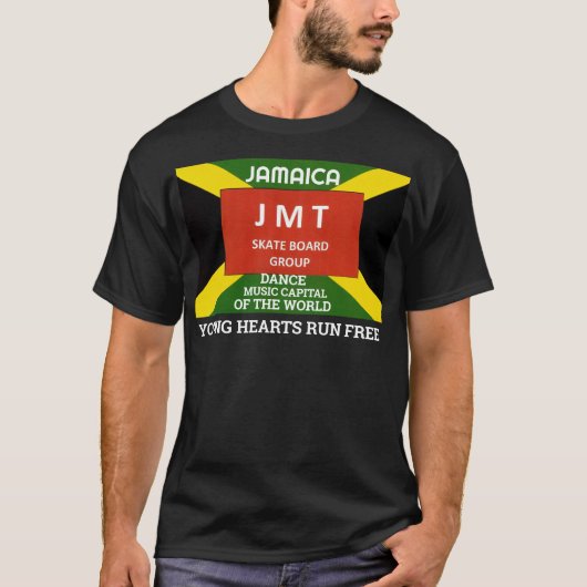 T-Shirt Basic Dark SLOW JAM. RUN FREE (Devant)