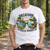 T-shirt basic pour hommes "Vacation Feels Right" É