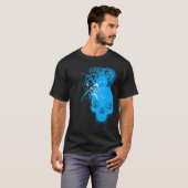 T-shirt BasicBlk SpiderSkull (SkyBlue) (Devant entier)