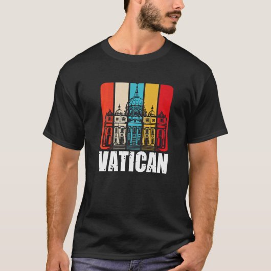 T-shirt Basilique Saint-Pierre Vatican Retro Italie à Ro (Devant)