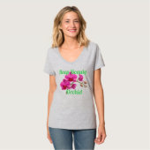 T-shirt basique à col en V pour femmes (Devant entier)
