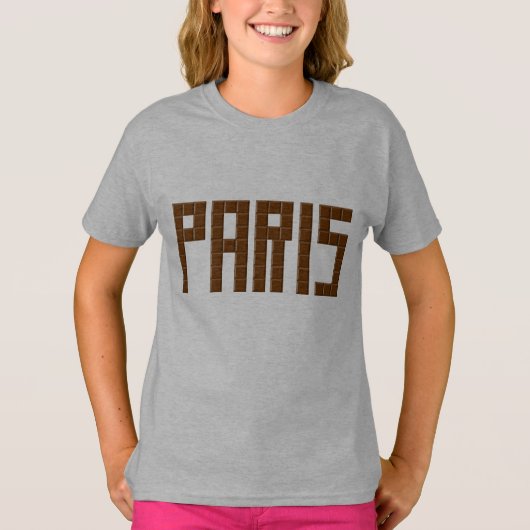 T-shirt basique acier clair PARIS CHOCOLAT (Devant)