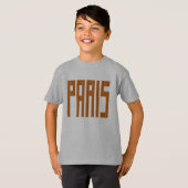 T-shirt basique acier pour enfants PARIS CHOCOLAT (Devant entier)