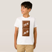 T-SHIRT BASIQUE   BLANC  TEXAS  CHOCOLAT (Devant entier)
