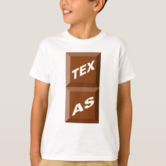 T-SHIRT BASIQUE   BLANC  TEXAS  CHOCOLAT (Devant)