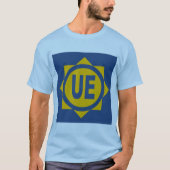 T-shirt basique bleu hommes Design UE (Devant)