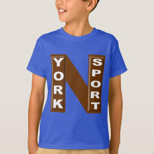 T-shirt basique bleu royal NEW YORK CHOCOLAT SPORT