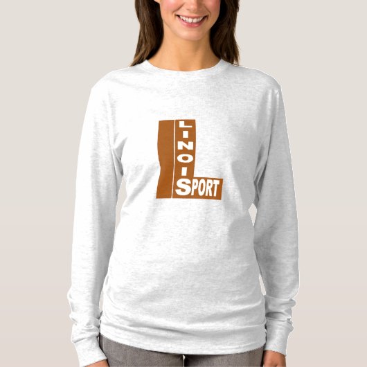 T-shirt basique cendre DESIGN ILLINOIS SPORT (Devant)