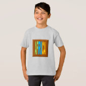 T-shirt basique cendre pour enfant CHOCOLAT AFRICA (Devant entier)