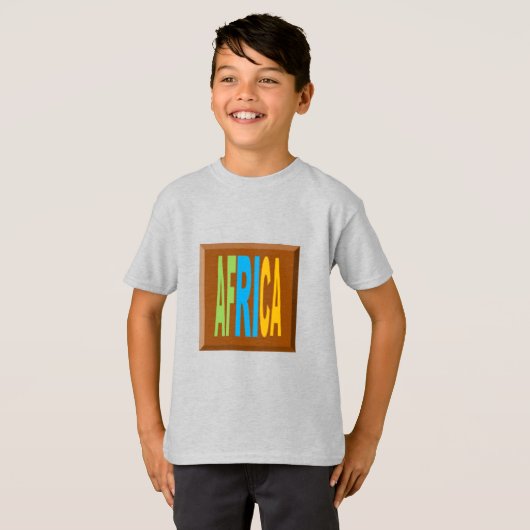 T-shirt basique cendre pour enfant CHOCOLAT AFRICA (Devant entier)