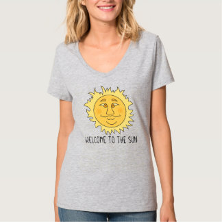 T-shirt basique femme col V Welcome Sun