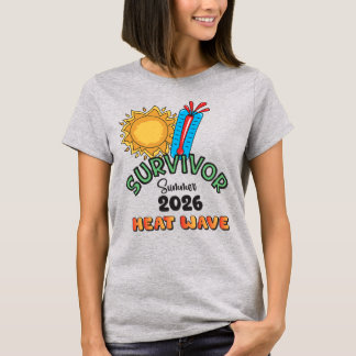 T-Shirt Basique Femme Vague de Chaleur Été 26
