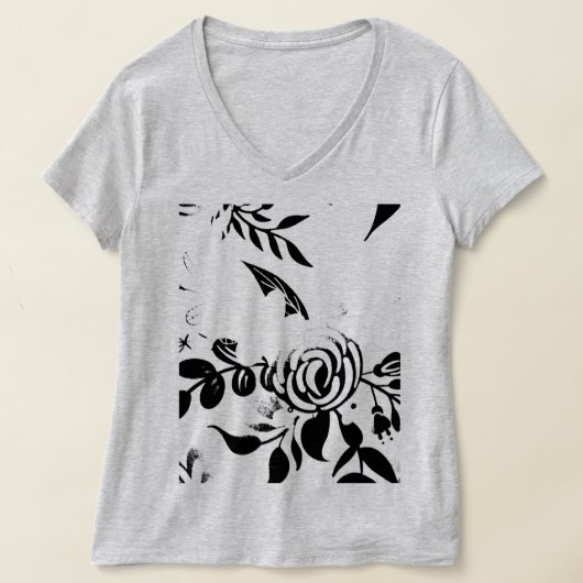 T-shirt basique fleuri délavé gris, PETIT (Poser)
