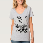 T-shirt basique fleuri délavé gris, PETIT (Devant)