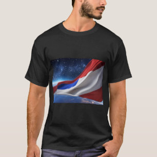 T-Shirt Basique Foncé Logo Drapeau États-Unis