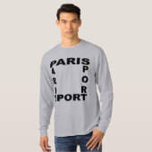 T-shirt basique gris PARIS SPORT (Devant entier)