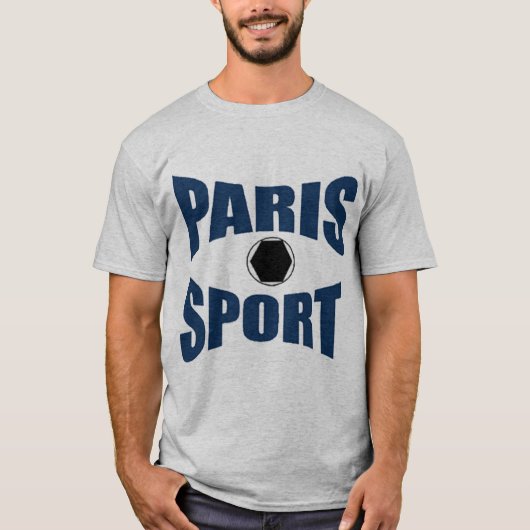 T-shirt basique gris PARIS SPORT (Devant)