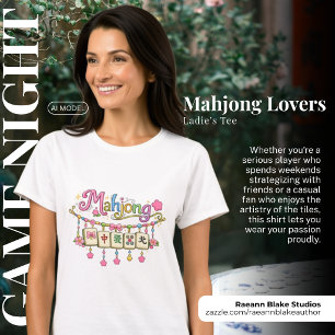 T-Shirt basique pour dames amoureuses de Mahjong f