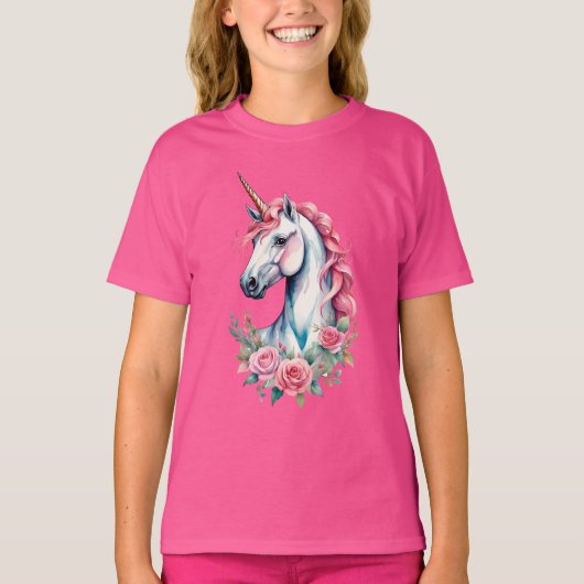 T-shirt basique pour enfants pinkunicorn (Devant)
