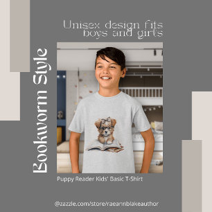 T-Shirt basique pour enfants Puppy Reader