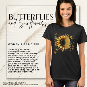 T-shirt basique pour femmes à motif papillons et t