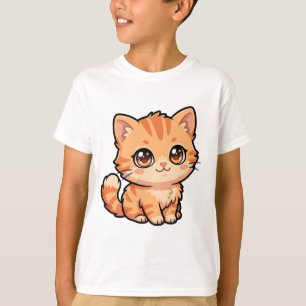T-shirt basique pour garçons avec un chaton roux m