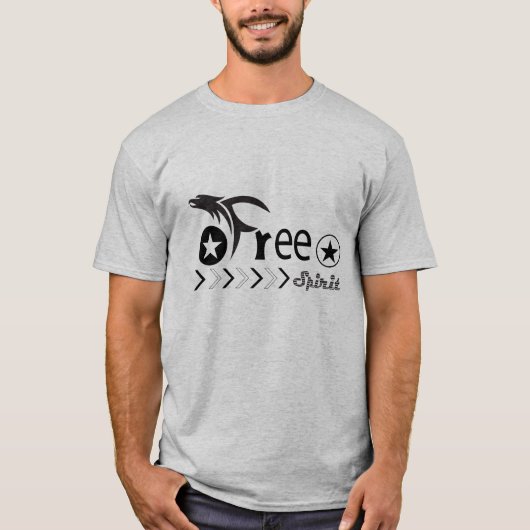 T-Shirt Basique pour Hommes Esprit Libre (Devant)