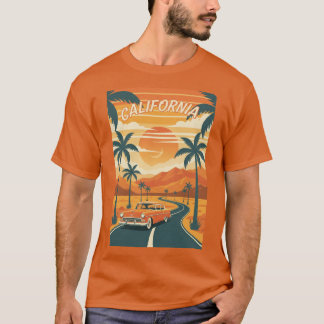 T-shirt basique pour hommesAffiche de voyage rétro