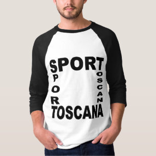 T-shirt basique raglan blanc/noir SPORT TOSCANA