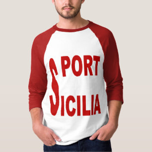 T-shirt basique raglan blanc/rouge SPORT SICILIA