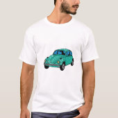 T-shirt basique Voiture Hippie Bleue. (Devant)