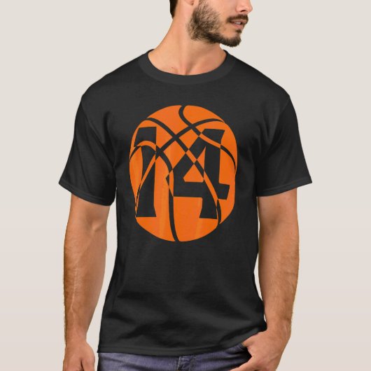 T-shirt Basket-ball 14 ans Anniversaire Joueurs Équipe Hom (Devant)