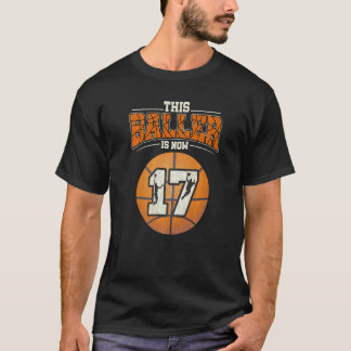 T-shirt Basket-ball 17e anniversaire fille Boy Bball 17 an