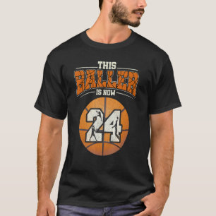T-shirt Basket-ball 24e anniversaire fille Boy Bball 24 an