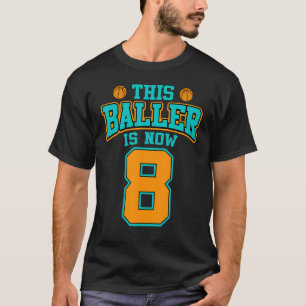 T-shirt Basket-ball 8 Ans Enfant 8e Anniversaire Pour Garç