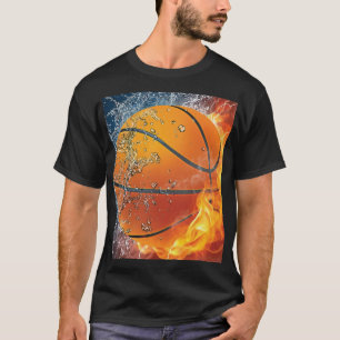 T-shirt Basket-ball à flammes