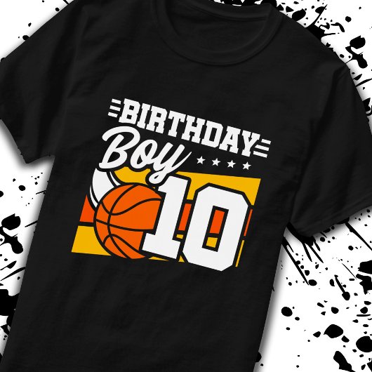 T-shirt Basket-ball Anniversaire 10 ans Garçon 10e anniver