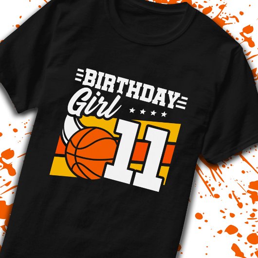 T-shirt Basket-ball Anniversaire 11 ans Fille 11e annivers