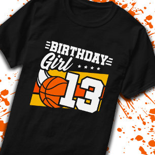 T-shirt Basket-ball Anniversaire 13 ans Fille 13e annivers
