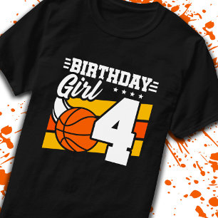 T-shirt Basket-ball Anniversaire 4 ans Fille 4 ans Anniver