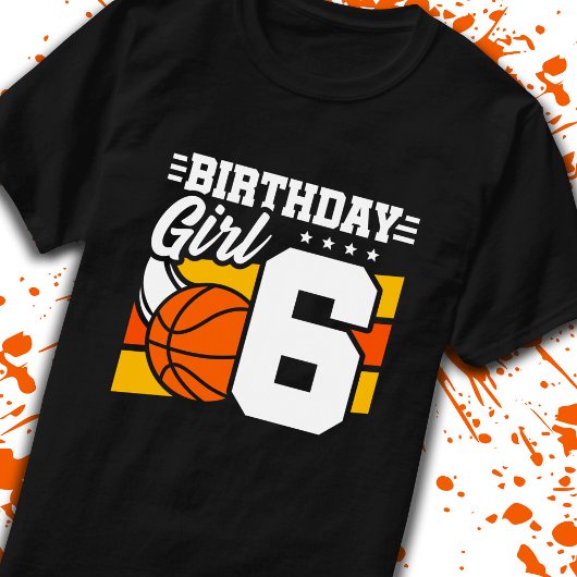 T-shirt Basket-ball Anniversaire 6 Année Fille 6 Anniversa