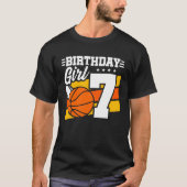 T-shirt Basket-ball Anniversaire 7 Année Jeune fille 7 Ann (Devant)