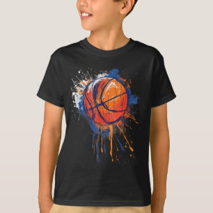 T-shirt Basket-ball Aquarelle Dessin Armoire Basket-ball L