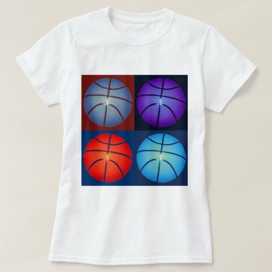 T-shirt Basket-ball Art Pop Quatre Couleurs (Design devant)