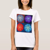 T-shirt Basket-ball Art Pop Quatre Couleurs (Devant)