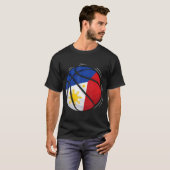 T-shirt Basket-Ball Au Drapeau Des Philippines (Devant entier)